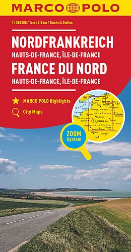 Carte (de géographie) MARCO POLO Regionalkarte Hauts-de-France, Île-de-France 1:300.000 de Marco Polo