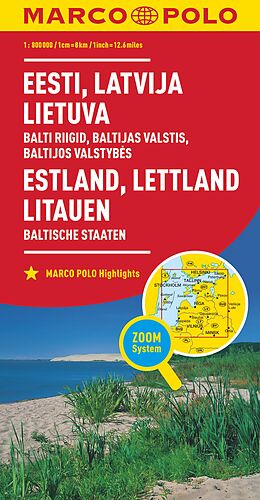 (Land)Karte MARCO POLO Länderkarte Estland, Lettland, Litauen, Baltische Staaten 1:800.000 von 