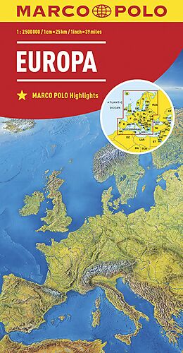 (Land)Karte MARCO POLO Länderkarte Europa 1:2,5 Mio. von 