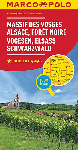(Land)Karte MARCO POLO Regionalkarte Vogesen, Elsass, Schwarzwald 1:200.000 von 