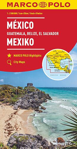 (Land)Karte MARCO POLO Kontinentalkarte Mexiko, Guatemala, Belize, El Salvador 1:2,5 Mio. von 