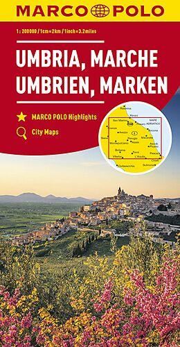 (Land)Karte MARCO POLO Regionalkarte Italien 08 Umbrien, Marken 1:200.000 von 