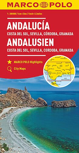 (Land)Karte MARCO POLO Regionalkarte Andalusien, Costa del Sol 1:200.000 von 