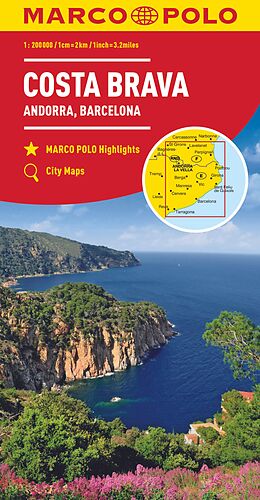 Carte (de géographie) MARCO POLO Regionalkarte Costa Brava, Andorra, Perpignan, Barcelona 1:200.000 de 