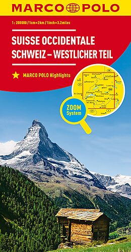 (Land)Karte MARCO POLO Regionalkarte Schweiz 01 westlicher Teil 1:200.000 von 