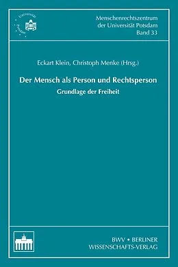 E-Book (pdf) Der Mensch als Person und Rechtsperson von Eckart Klein, Christoph Menke