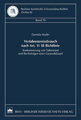 E-Book (pdf) Verfahrensmissbrauch nach Art. 11 SE-Richtlinie von Daniela Salm