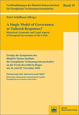 Kartonierter Einband A Single Model of Governance or Tailored Responses? von 
