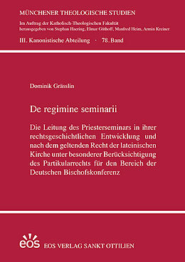 Fester Einband De regimine seminarii von Dominik Grässlin