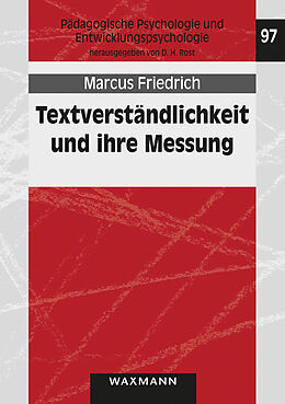 Kartonierter Einband Textverständlichkeit und ihre Messung von Marcus Friedrich