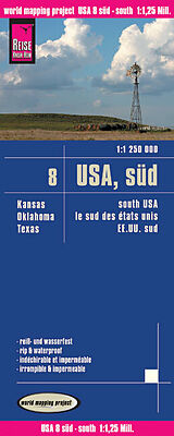 (Land)Karte Reise Know-How Landkarte USA 08, Süd (1:1.250.000) : Kansas, Oklahoma, Texas von Reise Know-How Verlag Reise Know-How Verlag Peter Rump