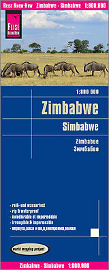 (Land)Karte Reise Know-How Landkarte Simbabwe (1:800.000) von Reise Know-How Verlag Peter Rump