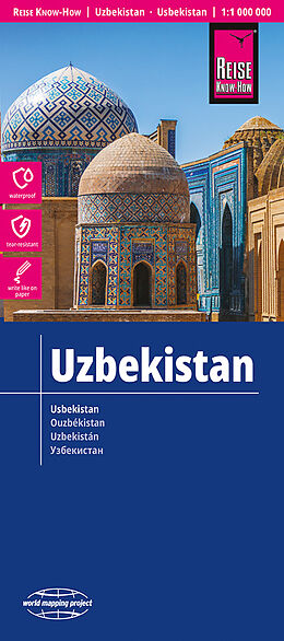 (Land)Karte Reise Know-How Landkarte Usbekistan / Uzbekistan (1:1.000.000) von Peter Rump Verlag