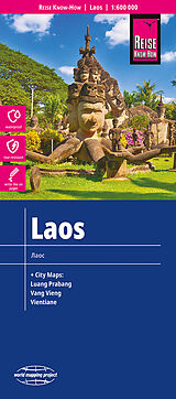 (Land)Karte Reise Know-How Landkarte Laos (1:600.000) mit Luang Prabang, Vang Vieng, Vientiane von Reise Know-How Verlag Peter Rump GmbH