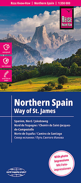 Carte (de géographie) Reise Know-How Landkarte Spanien Nord mit Jakobsweg / Northern Spain and Way of St. James (1:350.000) de Peter Rump Verlag