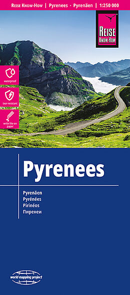 (Land)Karte Reise Know-How Landkarte Pyrenäen / Pyrenees (1:250.000) von Reise Know-How Verlag Peter Rump GmbH