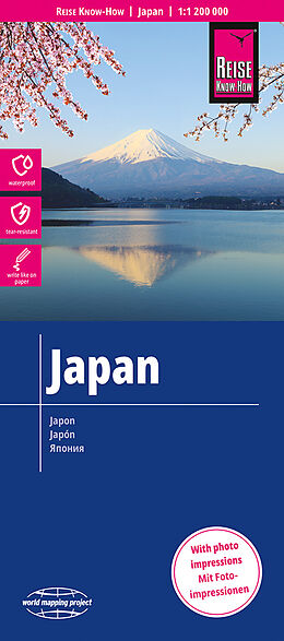 Carte (de géographie) pliée Reise Know-How Landkarte Japan (1:1.200.000) 1200000 de Peter Rump Verlag