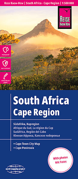 (Land)Karte Reise Know-How Landkarte Südafrika Kapregion / South Africa, Cape Region (1:500.000) von 