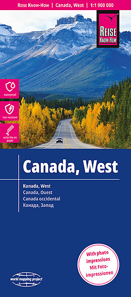 (Land)Karte Reise Know-How Landkarte Kanada West / West Canada (1:1.900.000) von Reise Know-How Verlag Peter Rump GmbH