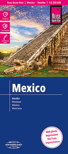 Carte (de géographie) pliée Reise Know-How Landkarte Mexiko / Mexico (1:2.250.000) 2250000 de Reise Know-How Verlag Peter Rump