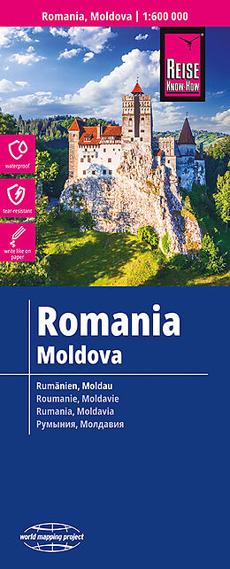 (Land)Karte Reise Know-How Landkarte Rumänien, Moldau / Romania, Moldova (1:600.000) von Reise Know-How Verlag Peter Rump