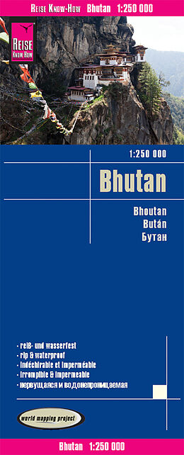gefaltete (Land)Karte Reise Know-How Landkarte Bhutan (1:250.000) von Reise Know-How Verlag Peter Rump