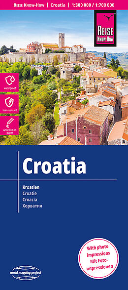 (Land)Karte Reise Know-How Landkarte Kroatien / Croatia (1:300.000 / 700.000) von Reise Know-How Verlag Peter Rump