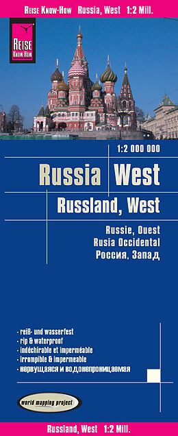 (Land)Karte Reise Know-How Landkarte Russland West / Russia West (1:2.000.000) von Reise Know-How Verlag Peter Rump