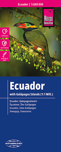 Carte (de géographie) Reise Know-How Landkarte Ecuador, Galápagos (1:650.000 / 1.000.000) 650000 de Reise Know-How Verlag Peter Rump