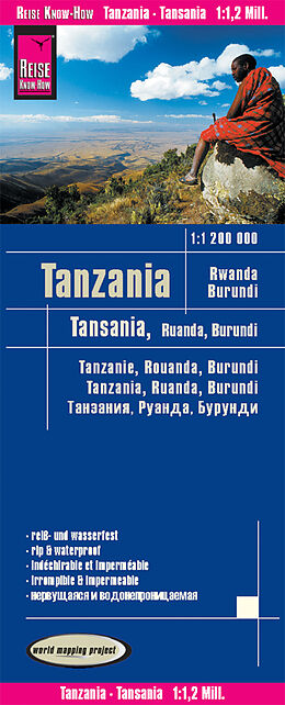  Reise Know-How Landkarte Tansania, Ruanda, Burundi (1:1.200.000) de Reise Know-How Verlag Peter Rump