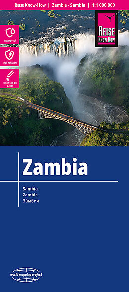 gefaltete (Land)Karte Reise Know-How Landkarte Sambia / Zambia (1:1.000.000) von 
