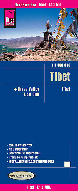 gefaltete (Land)Karte Reise Know-How Landkarte Tibet (1:1.500.000) und Lhasa-Valley (1:50.000) von Reise Know-How Verlag Peter Rump