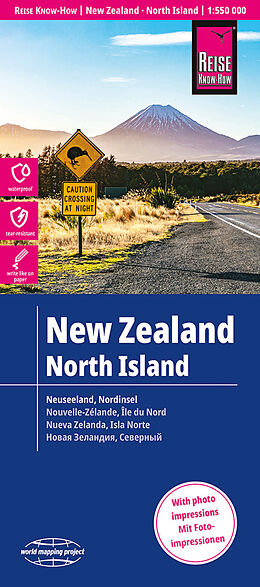(Land)Karte Reise Know-How Landkarte Neuseeland, Nordinsel / New Zealand, North Island (1:550.000) von 