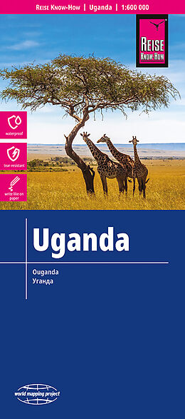 gefaltete (Land)Karte Reise Know-How Landkarte Uganda (1:600.000) von 