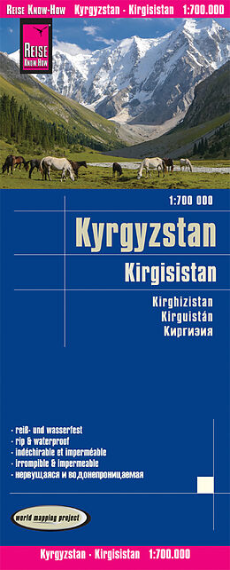 (Land)Karte Reise Know-How Landkarte Kirgisistan / Kyrgyzstan (1:700.000) von Reise Know-How Verlag Peter Rump
