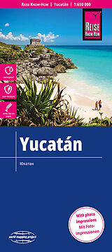 Carte (de géographie) pliée Reise Know-How Landkarte Yukatán / Yucatán (1:650.000) 650000 de Reise Know-How Verlag Peter Rump GmbH