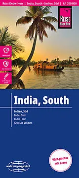 gefaltete (Land)Karte Reise Know-How Landkarte Indien, Süd / India, South (1:1.200.000) von 