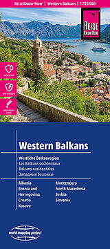 (Land)Karte Reise Know-How Landkarte Westliche Balkanregion / Western Balkans (1:725.000) von 