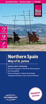 (Land)Karte Reise Know-How Landkarte Nordspanien mit Jakobsweg | Northern Spain and Way of St. James (1:350.000) von 