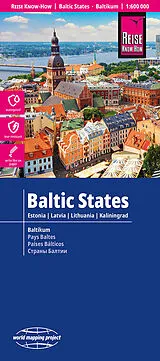 (Land)Karte Reise Know-How Landkarte Baltikum | Baltic States (1:600.000): Estland, Lettland, Litauen und Region Kaliningrad von 