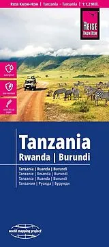(Land)Karte Reise Know-How Landkarte Tansania, Ruanda, Burundi | Tanzania, Ruanda, Burundi (1:1.200.000) von
