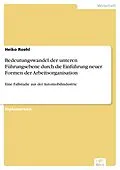 E-Book (pdf) Bedeutungswandel der unteren Führungsebene durch die Einführung neuer Formen der Arbeitsorganisation von Heiko Roehl