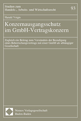 Kartonierter Einband Konzernausgangsschutz im GmbH-Vertragskonzern von 