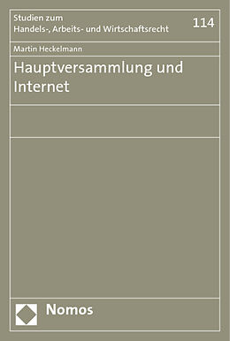 Kartonierter Einband Hauptversammlung und Internet von Martin Heckelmann