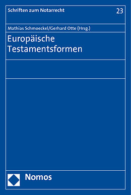 Kartonierter Einband Europäische Testamentsformen von 
