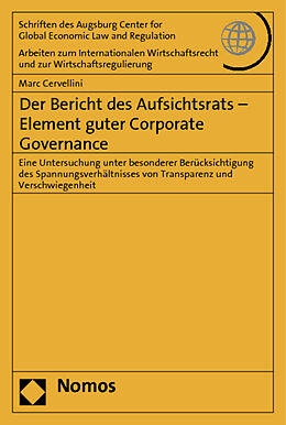 Kartonierter Einband Der Bericht des Aufsichtsrats - Element guter Corporate Governance von Marc Cervellini