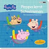 Pappband Peppa Pig: Peppa lernt Schwimmen - Mein wasserstarkes Klappenbuch von Panini