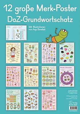 Fester Einband 12 große Merk-Poster DaZ-Grundwortschatz von Redaktionsteam Verlag an der Ruhr