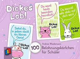 Textkarten / Symbolkarten Dickes Lob! 100 Belohnungskärtchen für Schüler von Andrea Wiedemann