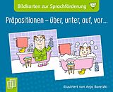 Textkarten / Symbolkarten Präpositionen  über, unter, auf, vor... von 